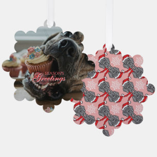 Great Dane Christmas Season Greetings Funny Ornament Card