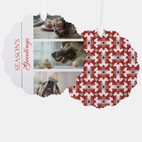 Great Dane Christmas Season Greetings Funny Ornament Card