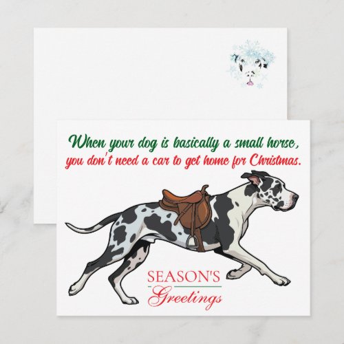 Great Dane Christmas Season Greetings Holiday Card
