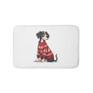 Great Dane Christmas Sweater Bath Mat