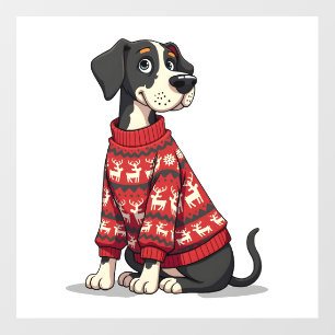 Great Dane Christmas Sweater Wall Decal