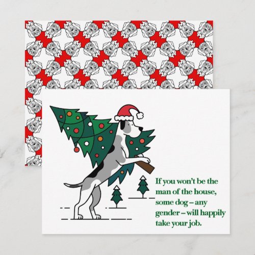Great Dane Christmas True Facts about duty  Holiday Card