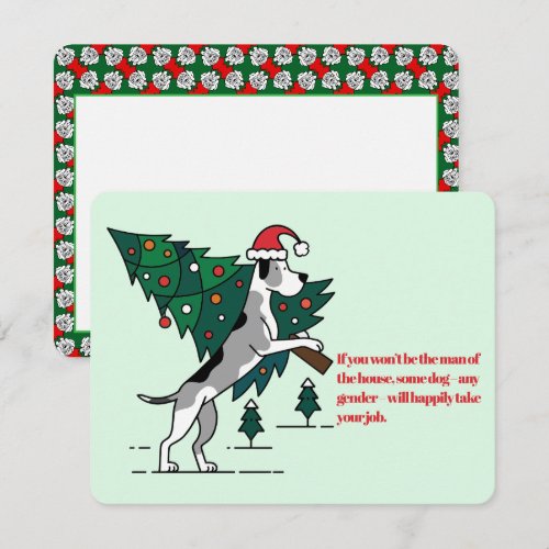 Great Dane Christmas True Facts about duty Holiday Card