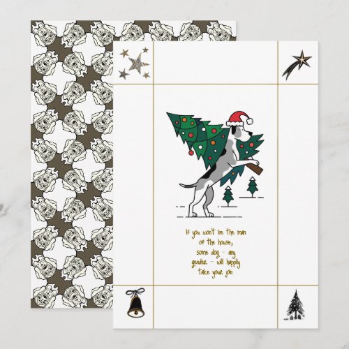 Great Dane Christmas True Facts about duty Holiday Card