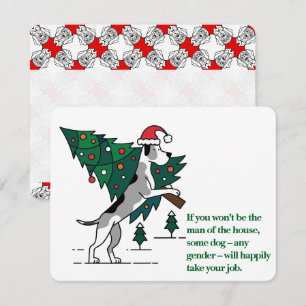 Great Dane Christmas True Facts about duty Holiday Card