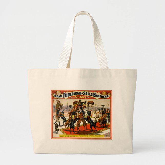 Great Dane Circus Show Large Tote Bag (Front)