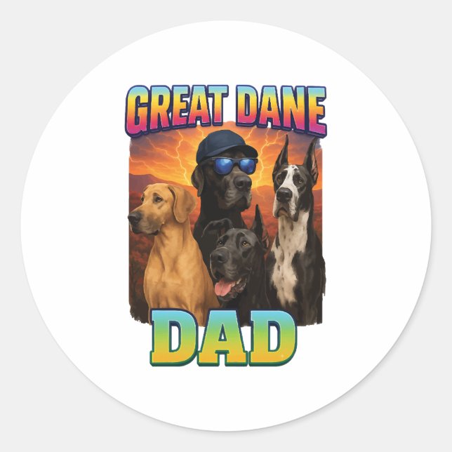 Great Dane Classic Round Sticker (Front)