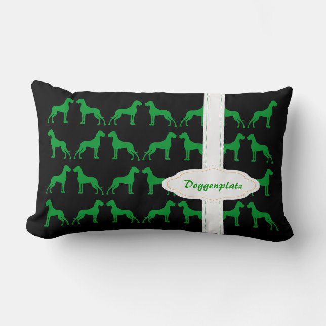 Great Dane Collection green Orange Lumbar Pillow (Front)