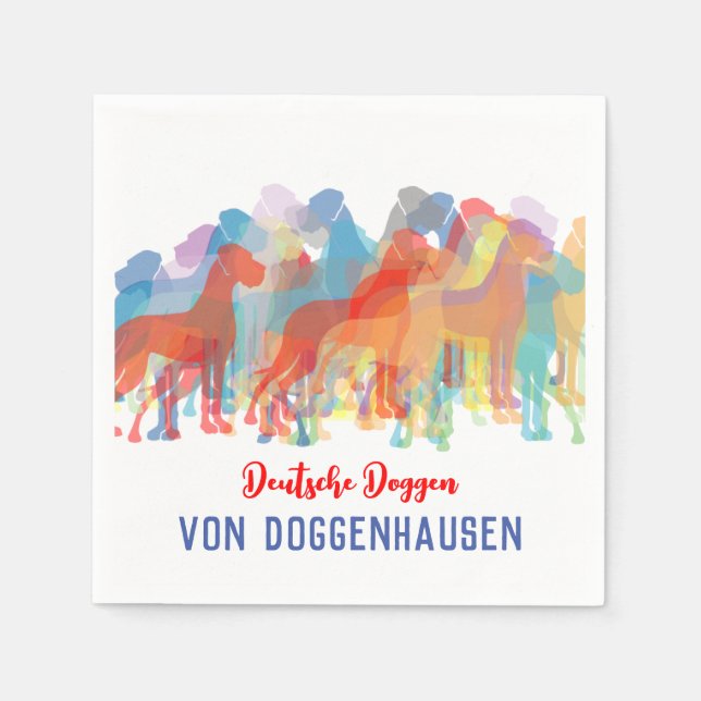 Great Dane colorfull Napkins (Front)