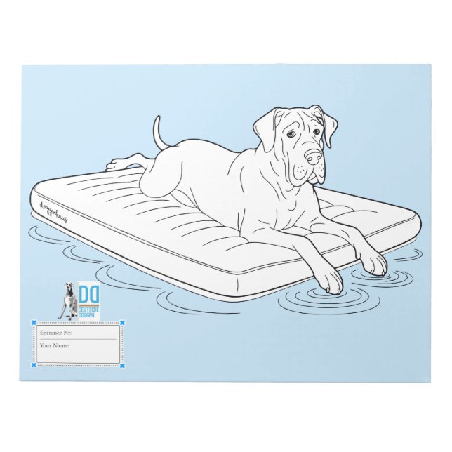 Great Dane coloring contest fun  Notepad (Front)