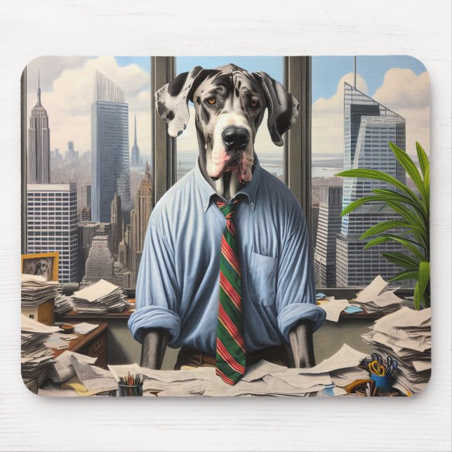 Great Dane Corporate Businessman Mouse Pad (Front)