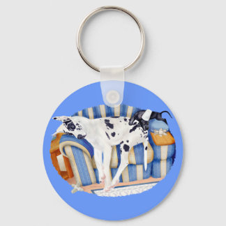 Great Dane Couch Taters Keychain