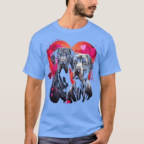 Great Dane Couple Valentine T_Shirt