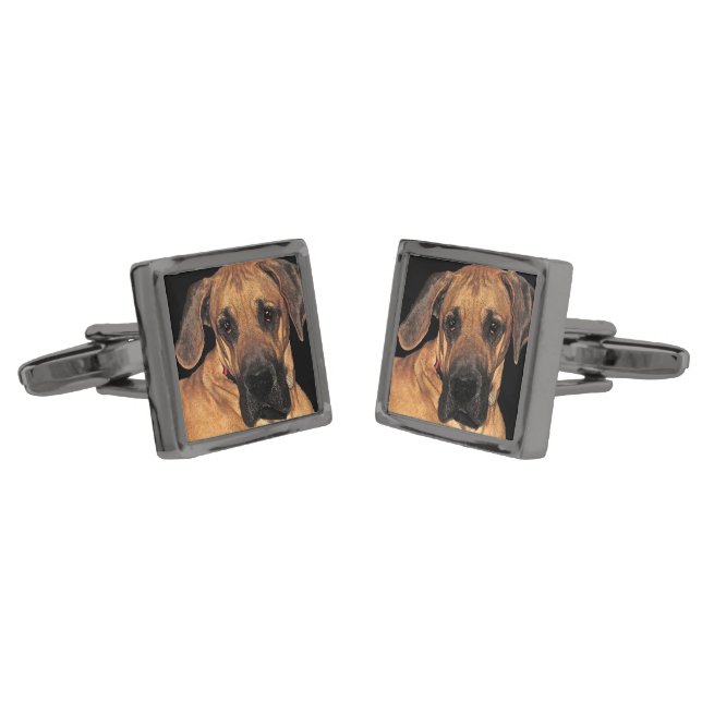 Great Dane Cufflinks (Angled)