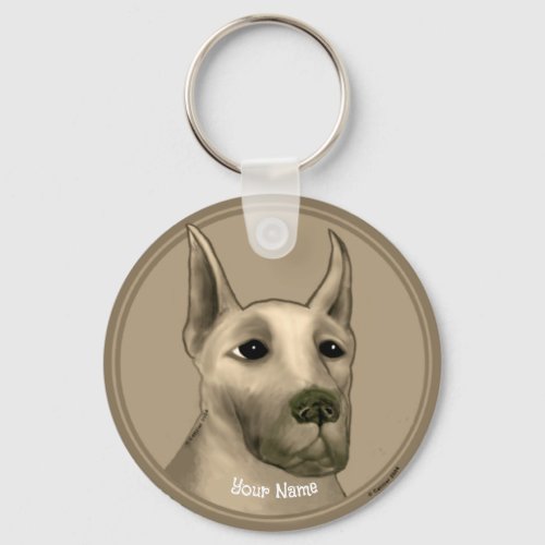 Great Dane custom name Keychain