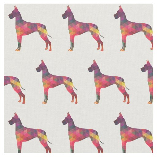 Great Dane Customizable Silhouette Tiled Fabric
