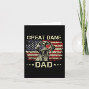 Great Dane Dad Dog Lovers American Flag 4th Of Jul Card
