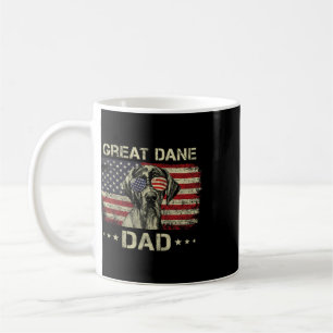 Great Dane Dad Dog Lovers American Flag 4th Of Jul Coffee Mug