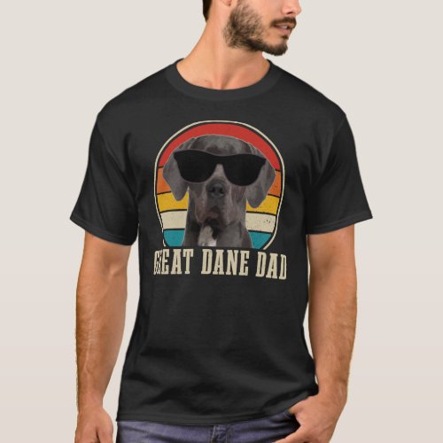Great Dane Dad Funny Dog Sunglasses Vintage Great  T_Shirt