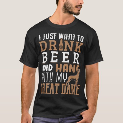 Great Dane Dad Funny Fathers Day Dog Lover Beer T_Shirt