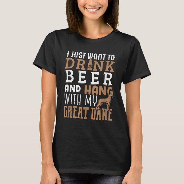 Great Dane Dad Funny Father's Day Dog Lover Beer T-Shirt (Front)