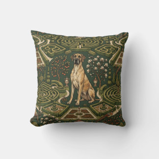 Great Dane Decorative Pillow with Manor Garden Des