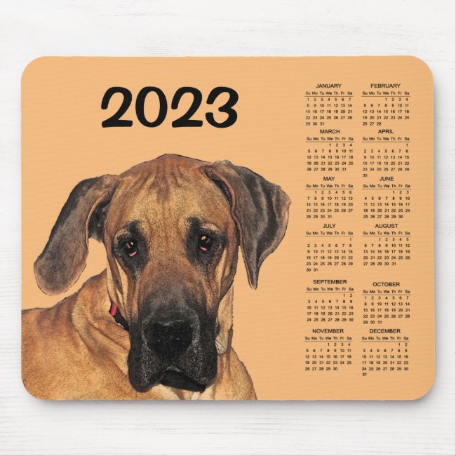 Great Dane Dog 2023 Animal Nature Gold Calendar 