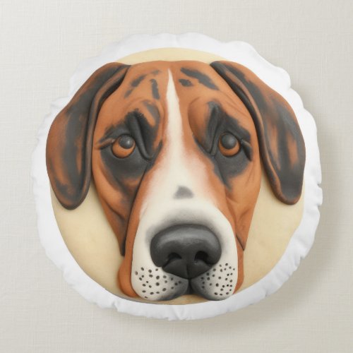 Great Dane Dog 3D Inspired Round Pillow