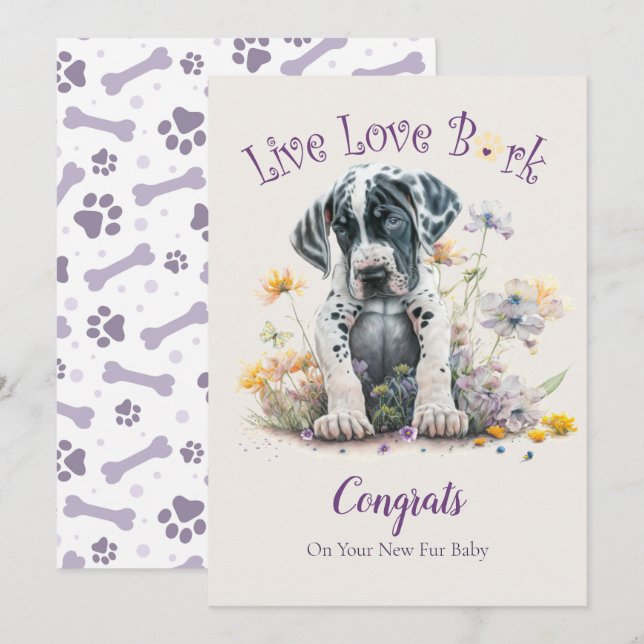 Great Dane Dog Adoption, Gotcha Day Card (Front/Back)