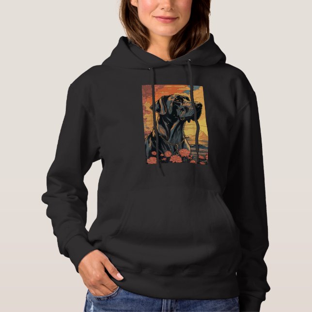 Great Dane Dog Aesthetic Japanese Ukiyo e 3 Hoodie (Front)