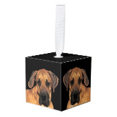 Great Dane Dog Animal Cube Ornament (Front Angled)