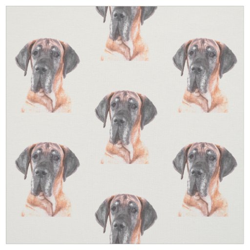Great Dane Dog Animal Portrait Fabric