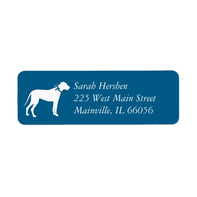 Great Dane Dog Baby Shower Puppy Blue Boy Label (Front)