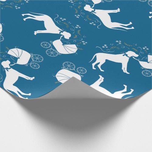 Great Dane Dog Baby Shower Puppy Blue Boy Wrapping Paper