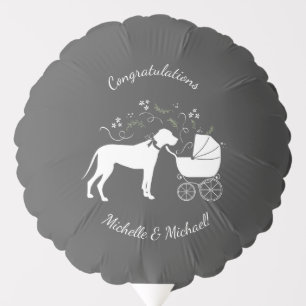Great Dane Dog Baby Shower Puppy Gray Balloon