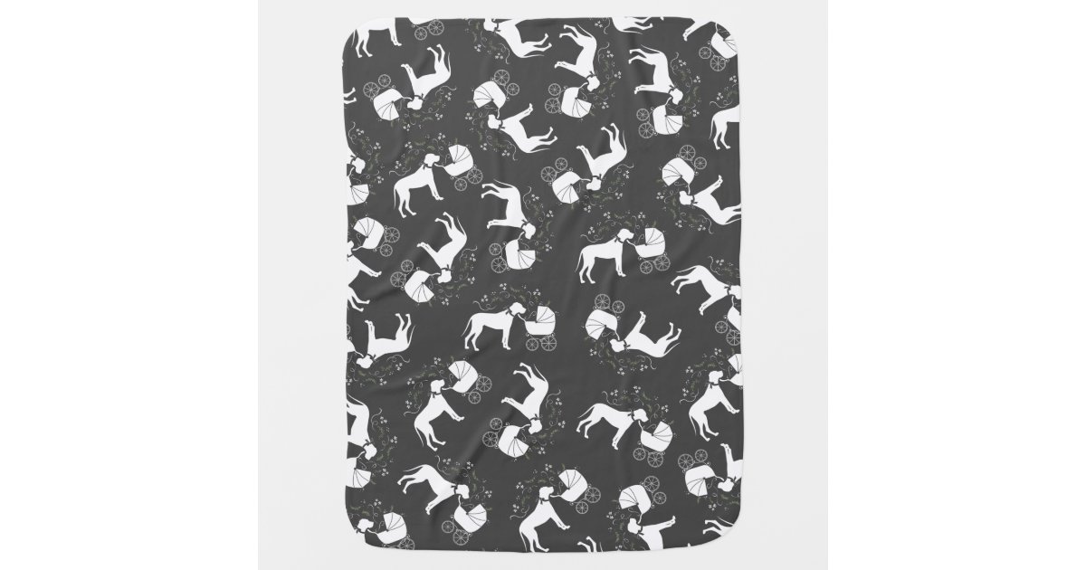 Great Dane Dog Baby Shower Puppy Grey Baby Blanket Zazzle