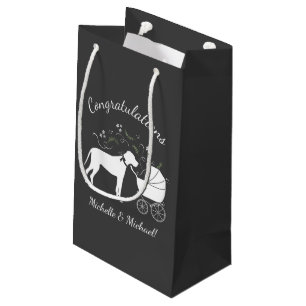 Great Dane Dog Baby Shower Puppy Grey Small Gift Bag