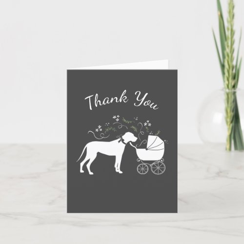 Great Dane Dog Baby Shower Puppy Grey Thank You Card