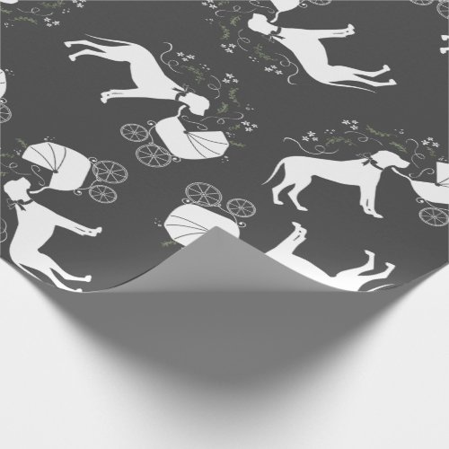 Great Dane Dog Baby Shower Puppy Grey Wrapping Paper