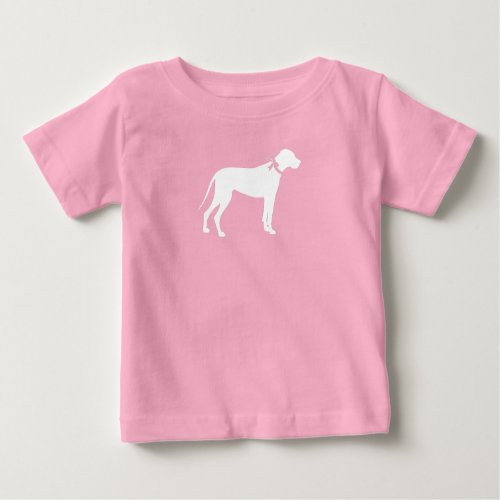 Great Dane Dog Baby Shower Puppy Pink Girl Baby T_Shirt