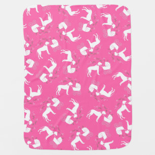 Great Dane Dog Baby Shower Puppy Pink Girl Blanket