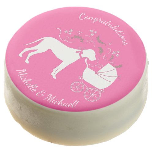 Great Dane Dog Baby Shower Puppy Pink Girl Chocolate Covered Oreo