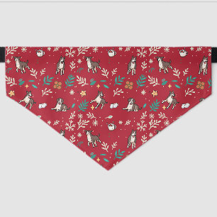 Great Dane Dog Bandana Christmas Floral Kawaii Pet Bandana Collar
