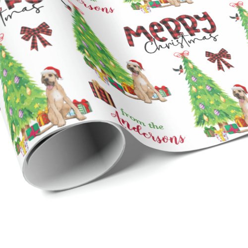 Great Dane Dog Bird and Christmas Tree Wrapping Paper