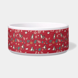 Great Dane Dog Bowl Christmas Floral Kawaii Pet