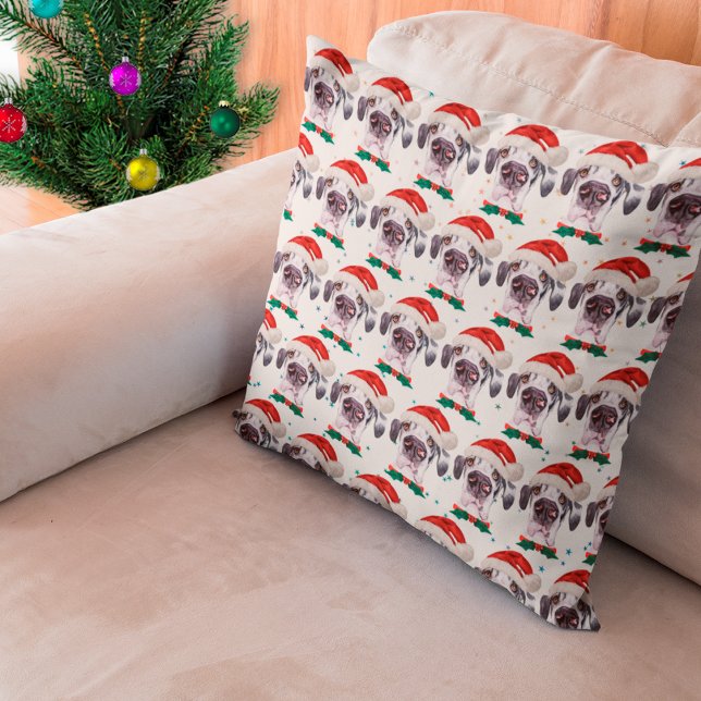 Great Dane Dog Breed Christmas Stars Throw Pillow (Creator Uploaded)