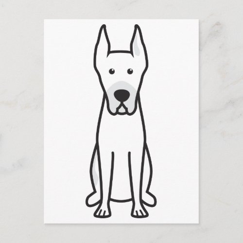 Great Dane Dog Cartoon Postcard