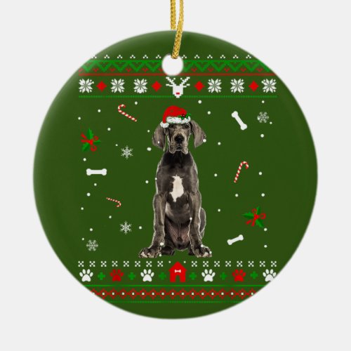 Great Dane Dog Ceramic Ornament