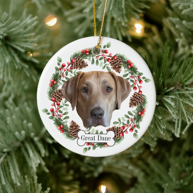 great dane dog ceramic ornament (Tree)