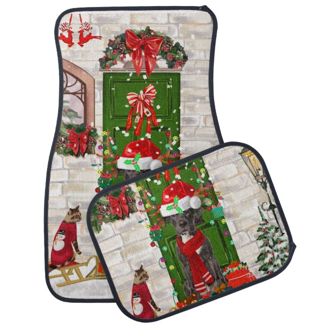Great Dane Dog Christmas   Car Floor Mat (Set)